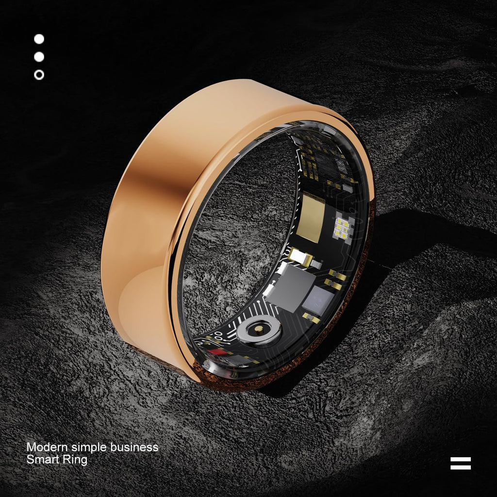 Smart Ring Health Tracker - Fitness Sleep Heart Rate Blood Oxygen Tracker Smart Ring For Men And Women,IP68 Waterproof Level Bluetooth Fitness Tracker Rings Family Care – [CloudStep™ Comfort Slides]