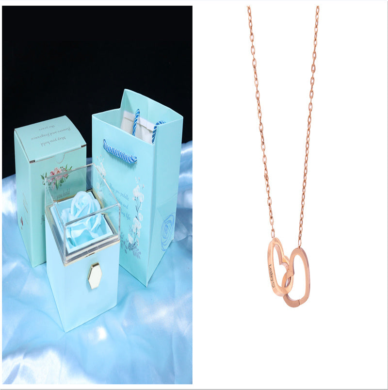 Rotating Soap Flower Rose Gift Box Creative Rotating Rose Jewelry Packaging Box Valentine's Day Gift For Women – [CloudStep™ Comfort Slides]