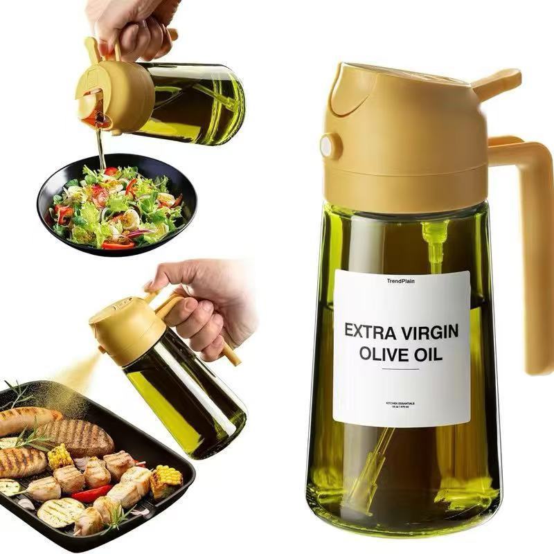 Portable Light-shielding Spray Oil Bottle, All-in-one  Glass Oil Bottle, Olive Oil Sprayer – [CloudStep™ Comfort Slides]