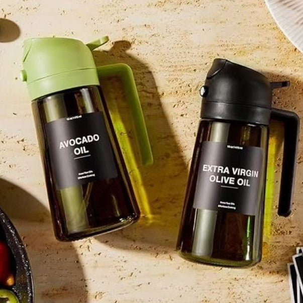 Portable Light-shielding Spray Oil Bottle, All-in-one  Glass Oil Bottle, Olive Oil Sprayer – [CloudStep™ Comfort Slides]