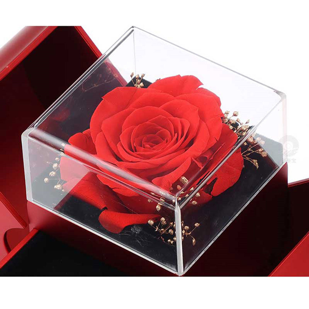 Fashion Jewelry Box Red Apple Christmas Gift Necklace Eternal Rose For Girl Mother's Day Valentine's Day Gifts With Artificial Flower Rose Flower Jewelry Box – [CloudStep™ Comfort Slides]