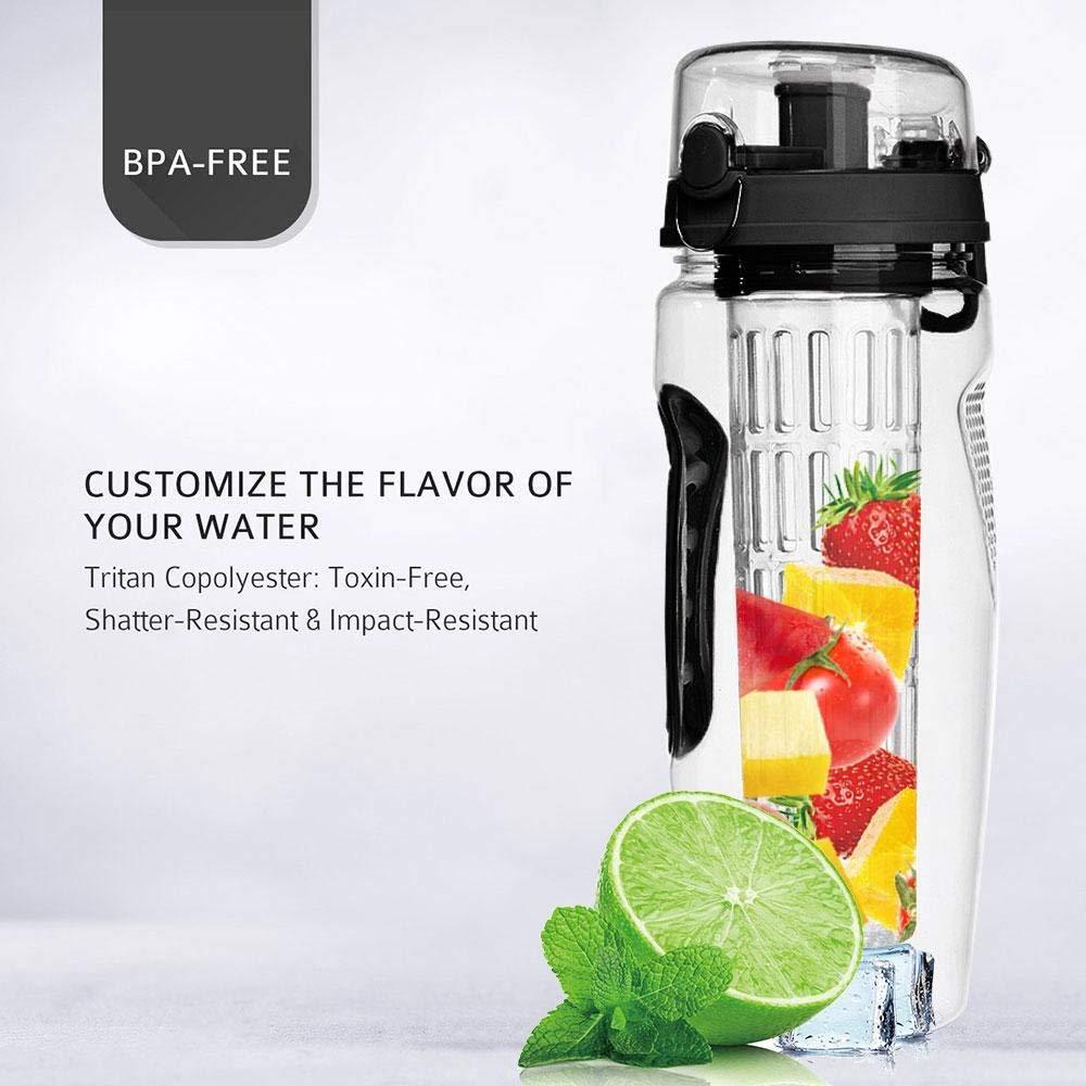 32Oz Fruit Infusing Infuser Water Bottle Water Fruit Bottle BPA Free Plastic Sport Fruit Infuser Water Bottles With Infuser Juice Shaker Drink Bottle Of Water – [CloudStep™ Comfort Slides]