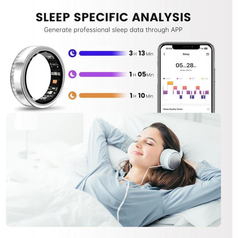Smart Diamond Ring™ – Heart Rate & Sleep Tracker (2025 Edition) – [CloudStep™ Comfort Slides]