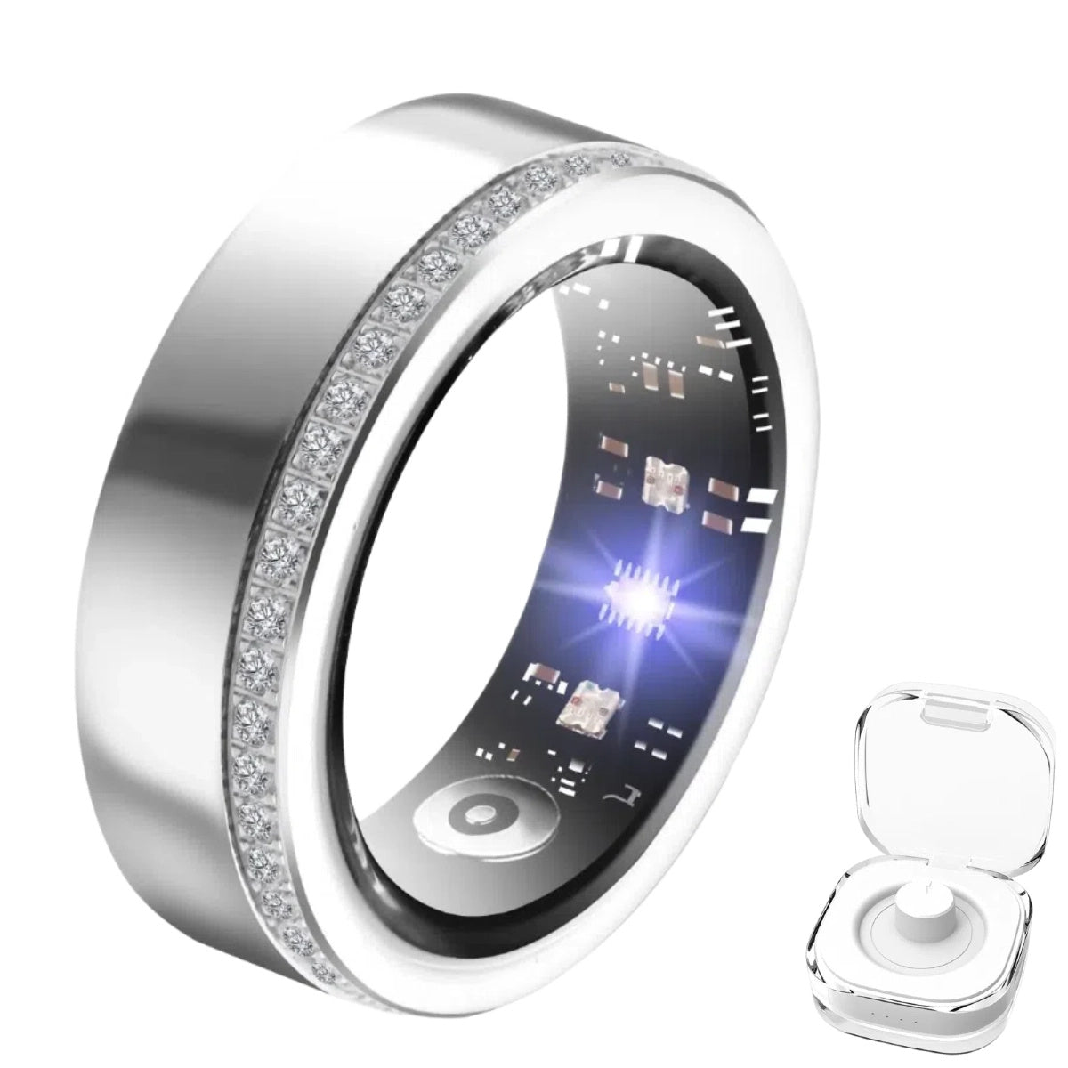 Smart Diamond Ring™ – Heart Rate & Sleep Tracker (2025 Edition) – [CloudStep™ Comfort Slides]